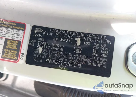 2016 Kia Soul from USA, damaged, VIN KNDJN2A22G7859318
